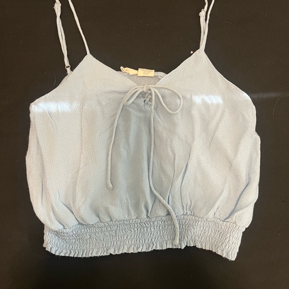 Sky and Sparrow Soft Blue Tie-Front Camisole
